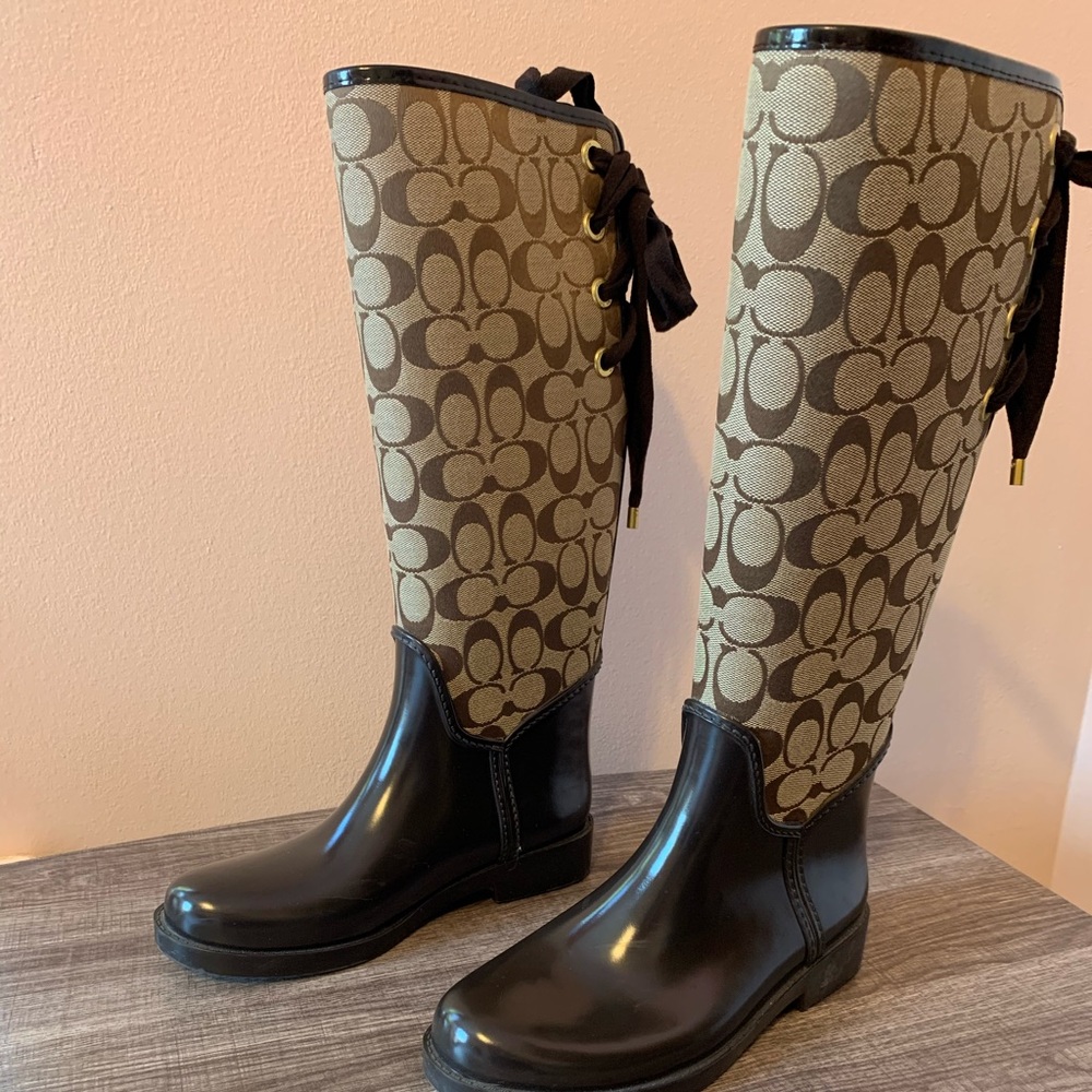 COACH Tristee Lace Up Rain Boot